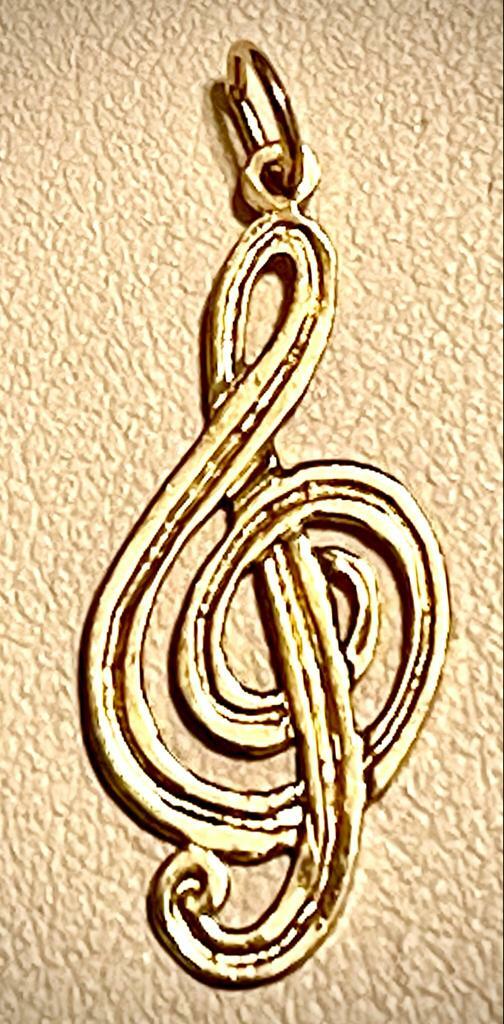 14K Yellow Gold Music Note Charm Pendant eBay