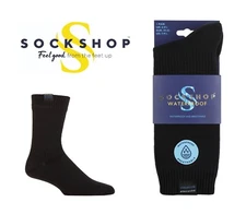 Waterproof Boot Socks Mens Plain Black Sizes 6-8.5 & 9-11 - SOCKSHOP 1 Pair Pack