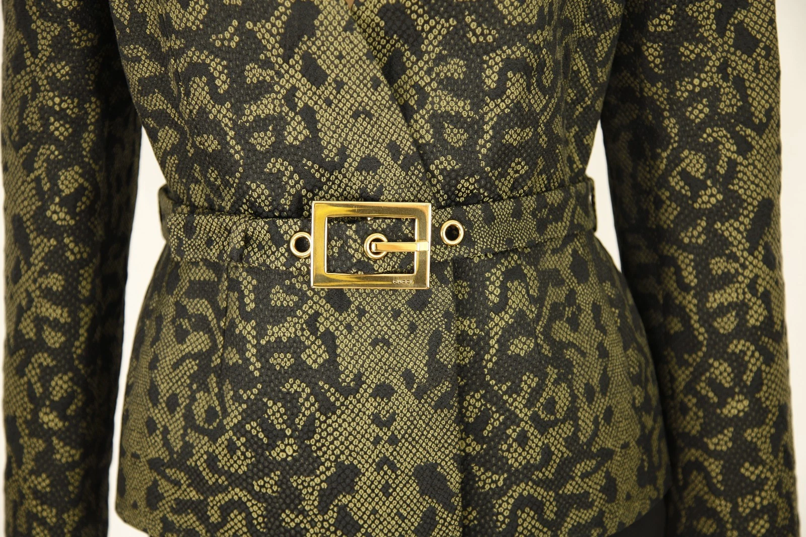 NUOVO Blazer Giacca Stampa Serpente Originale $2750 Gucci $2750 con Cintura 319227 taglia 44