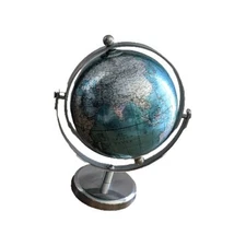 Desk Top Metallic Globe Chrome Stand Stunning Decor Piece!