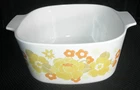 Vintage Corning Centura Casserole Dish Yellow Orange Floral Summerhill SO18