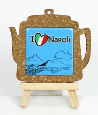 6X Calamita CAFFETTIERA ceramica e sughero design NAPOLI bomboniera 1DC8