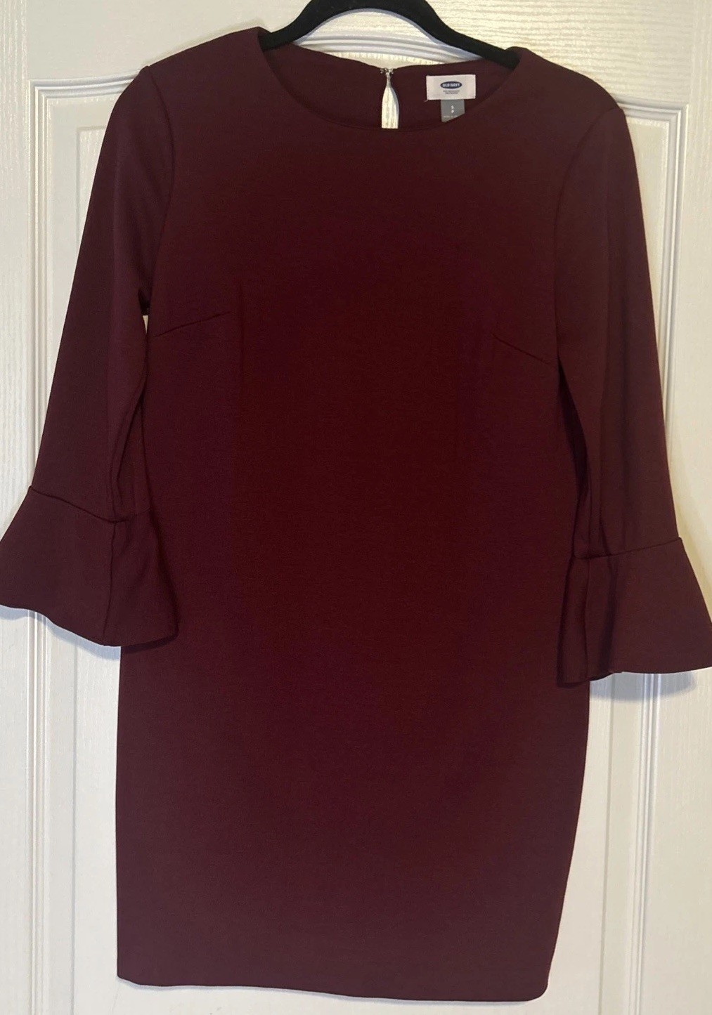Old Navy Dress Women’s SP Bell Sleeve Burgundy Small Petite
