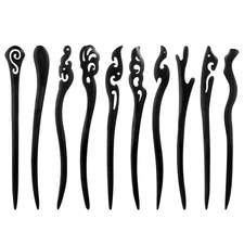 JIYIN 10 Pcs Wooden Hair Sticks, Chinese Traditional Hair Stick Japanese Hair...