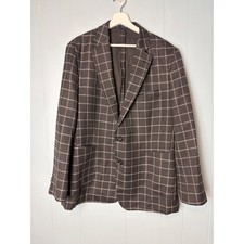 Stafford Signature Mens 46 Reg Classic Fit Unlined Sport Coat Grey Windowpane