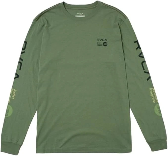 RVCA Men's Shifted Long Sleeve Tee, Green, XXL