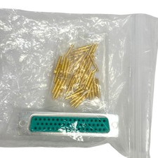 Vintage D-Sub 37-Pin Female Connector Housing with 35 Gold-Plated Pins Kit