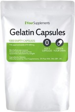 Your Supplements - Size 0 Empty Gelatin Capsules (1000 Pack)