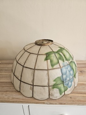 Vintage Capiz Shell Lamp Shade Dome 14'' 35cm Tiki Boho Retro Home Decor Rare VGC