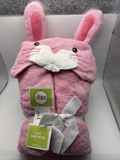 NEW Circo Infants' Bath Wrap Bunny Pink Hooded Towel 254098