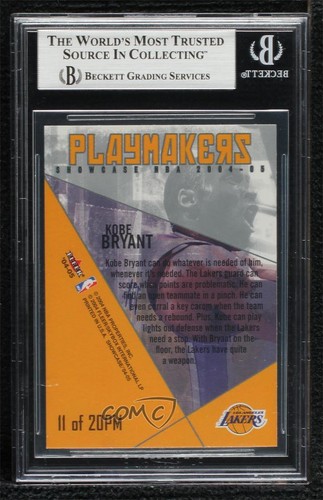 2004-05 Fleer Showcase Playmakers Kobe Bryant #11PM BGS 9 MINT HOF - Picture 2 of 3