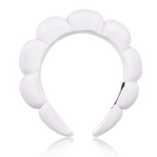 Ayesha Spa Soft Facial Headband for Washing Face Makeup Skincare White
