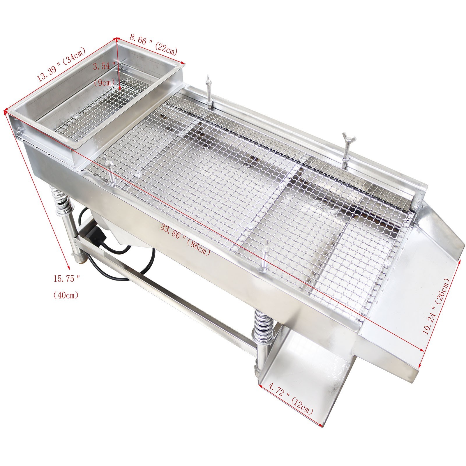 110V Stainless Steel Linear Vibrating Screen Single Layer 11mm Square Hole