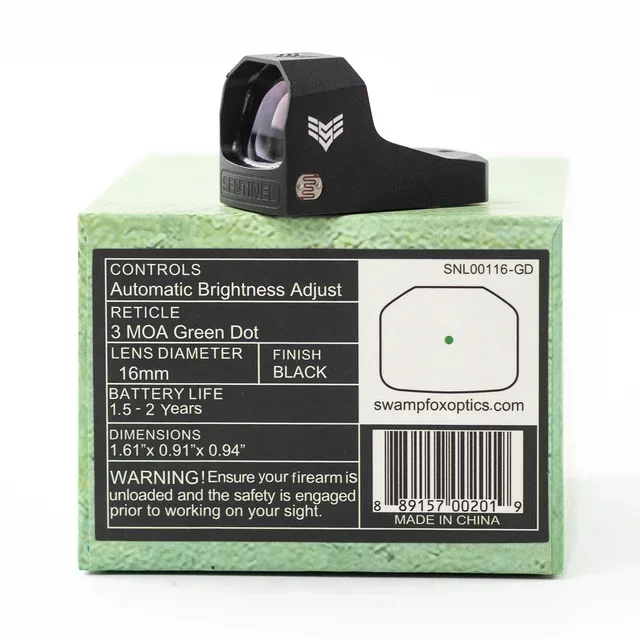 Swampfox Sentinel Micro Red Dot Sight - Black (SNL00116GD) for