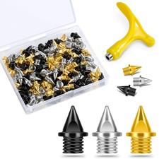 1/4 Inch Track Spikes,130pcs Stainless Steel Pyramid Shoe Spikes with Spike W...