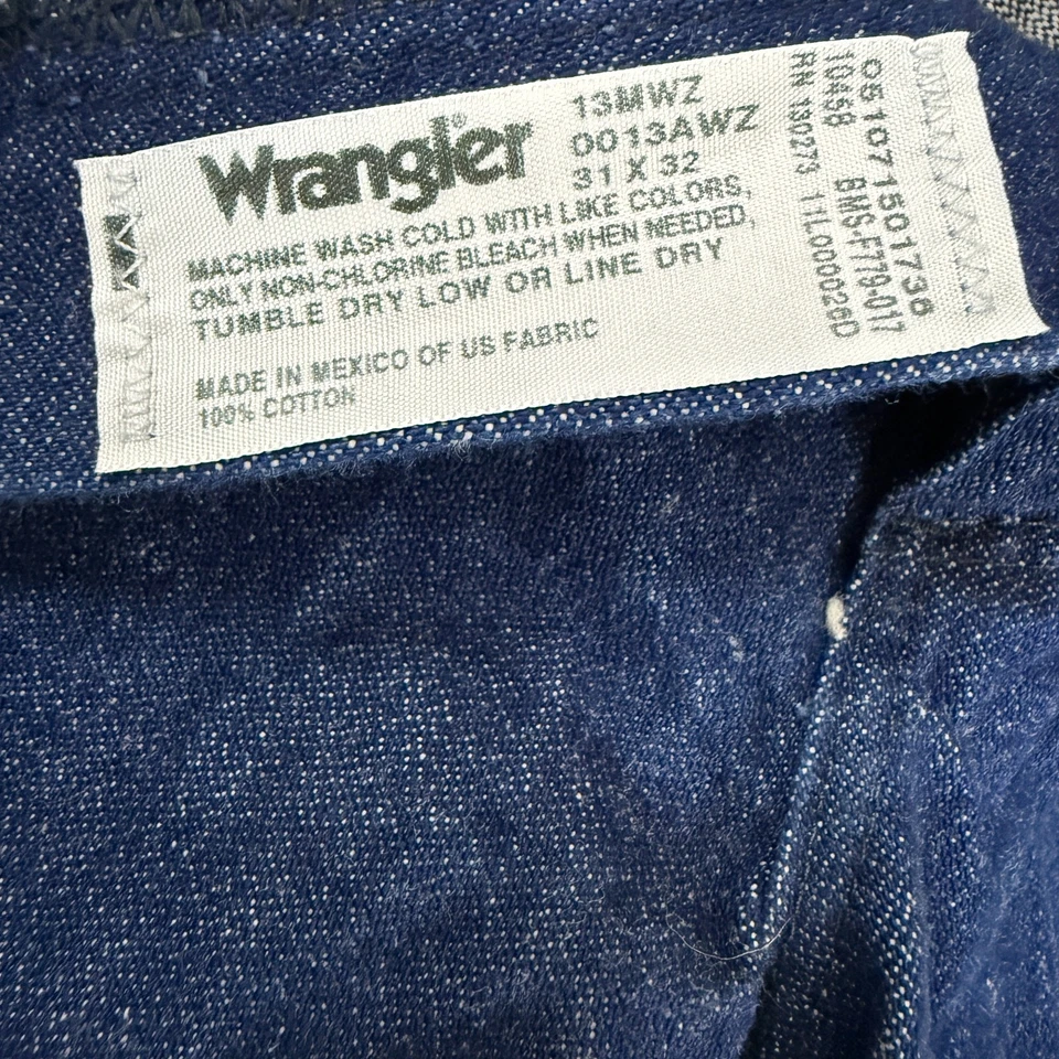 Wrangler 31 × 32 Dark Blue Denim Cowboy Western Jeans 100% Cotton Made in Mexico - Image 3 of 4