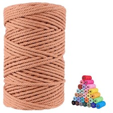 100 Natural Cotton Macrame Cord,5mm x110 Yards Macrame Cords Colored Cotton ...