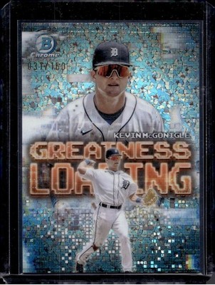 2025 Bowman #GL-9 Kevin McGonigle Greatness Loading Mini Diamond Refractor #/150