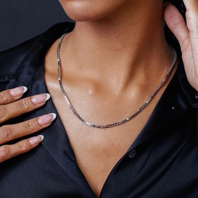 .925 Sterling Silver Box Chain 0.6mm-1mm High Polish 16''-30''