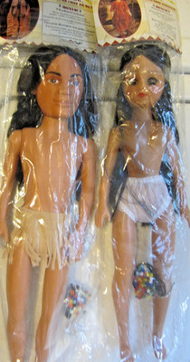 Fibre Craft NATIVE AMERICAN CHIEF & PRINCESS Doll NOS 3202 & 3195 With Bead Kit