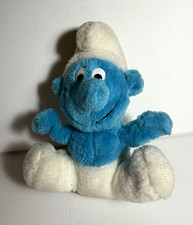 Smurfs Schtroumpf Vintage 80's 6" Plush Smurf Wallace Berrie 1980 Belgian Artist