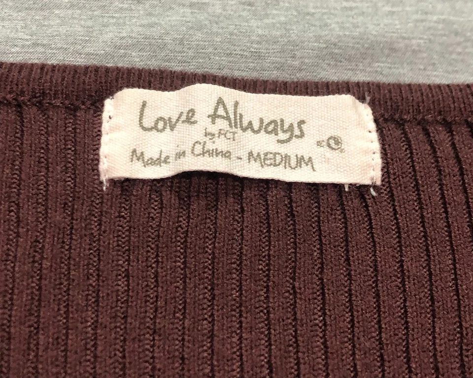 Love Always Bodycon Dress Women's M Ribbed Feminine Minimalist Chocolate Brown - Image 2 of 4