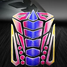 3D 24-Piece Customize Fuel Tank Pad Decal/Bike Sticker Perforated Rainbow+Chrome