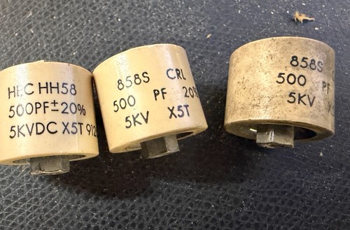 Ceramic Doorknob HV Transmitting Capacitor 500pf 5KV 5000V CRL HEC HH58 X5T