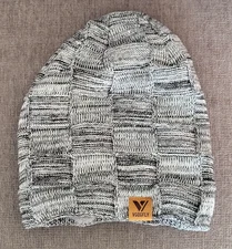 Vgogfly Winter Knit Beanie Slouchy Black Gray Soft Fuzzy Lined Skullcap Hat