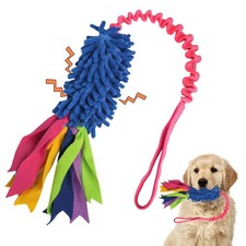 Dog Tug Toy, Dog Toys for Aggressive Chewers - Strong Squeak Rope Toy, Easy t...