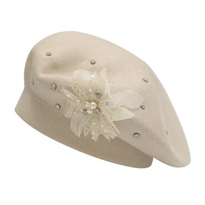 Womens French Beret hat, Reversible Solid Color Knit Warm Beret Cap for Girls...