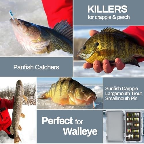 100pcs Ice Fishing Jigs Kit - Crappie & Walleye Lures with Tackle Box - Fishing - Image 6