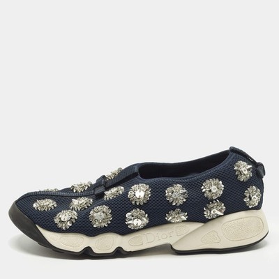 Dior Fusion Sneaker Größe 38 dunkelblau Mesh Slipper
