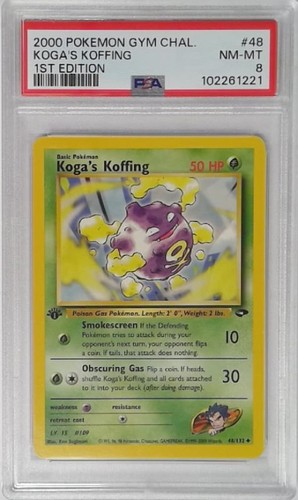 Koga's Koffing (1st Edition) graded PSA 8 for sale on eBay