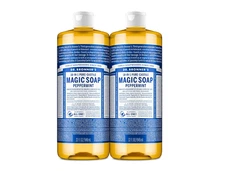 Dr. Bronner's Pure-Castile Magic Soap Peppermint 4-Pack x 32 oz (Total 128 oz)