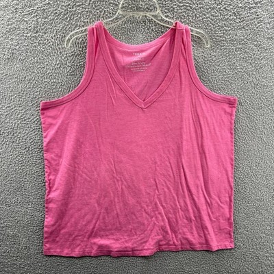 Torrid Womens Tank Top 3X Pink V Neck Soft Knit Minimalist Layering Everyday