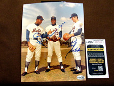 TOMMIE AGEE CLEON JONES RON SWOBODA 1969 WSC METS OF'ER'S SIGNED AUTO 8X10 JSA 3