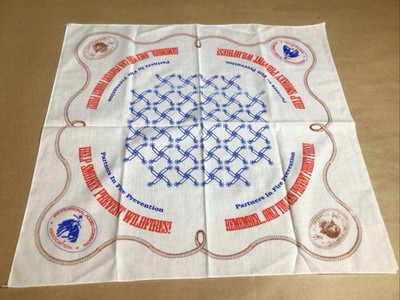 Vintage Smokey the Bear Pro Rodeo Cowboys Handkerchief Bandana Scarf RARE