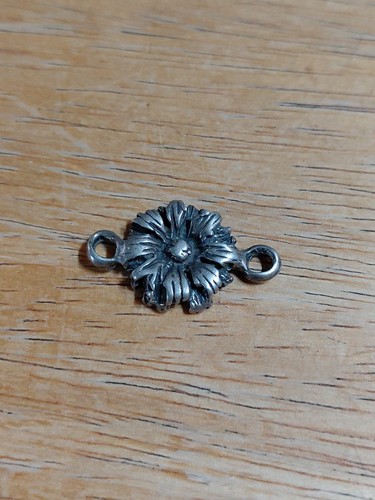 Sterling Silver Sunflower Double Connector Charm Pendant 925 2.9g