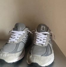 New Balance 990v4 Made in USA Grey Silver Suede Sneaker 