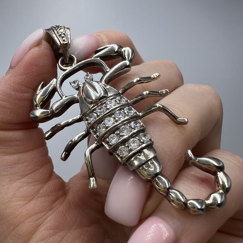 Vintage Fashion Women's Jewelry Pendant Scorpio Sterling Silver 925 Marked 13.4g - Picture 4 of 8