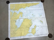 1972 SALEM, MARBLEHEAD, BEVERLY Nautical Chart HARBORS 33.5" x 33.5"
