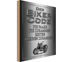Holzschild 18X12 Cm Motorrad Biker Code Paare Zusammen Auto Garage Werkstatt Dek