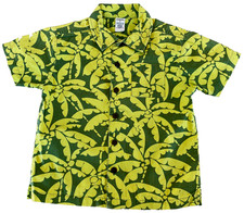 VTG 2004 GYMBOREE Surf School Hawaiian Palm Fronds Tree Print Camp Shirt 5 Yrs