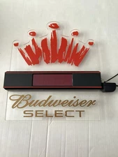 BUDWEISER SELECT BEER LIGHT UP CLOCK LED SIGN GAME ROOM ANHEUSER BUSCH