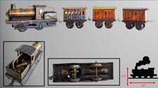 Vintage Bing 0-gauge Steam Locomotive Passenger Train Set C.1910-1915