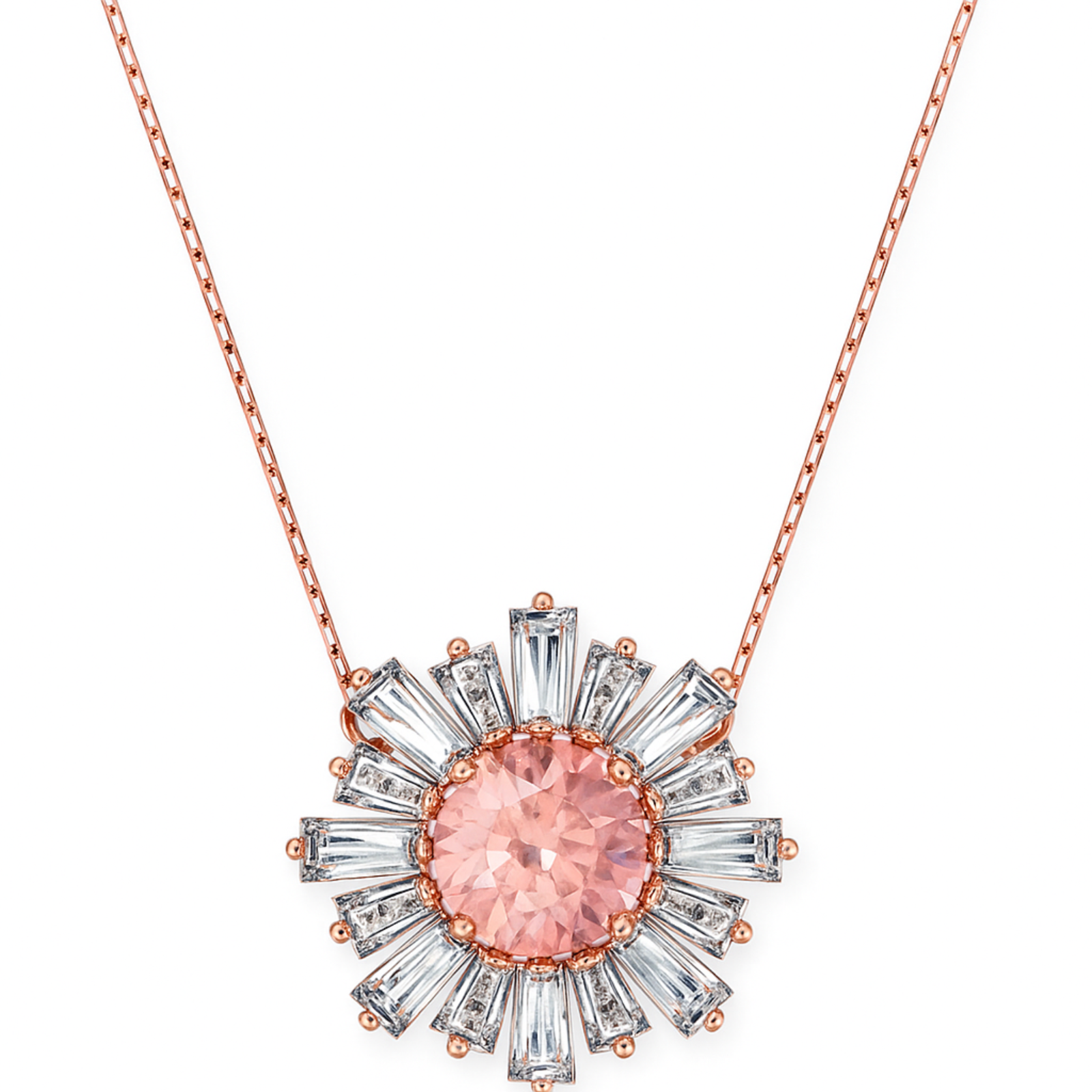 Swarovski Idyllia Pendant Sun Pink Zirconia Rose Gold Necklace Jewelry 5642961