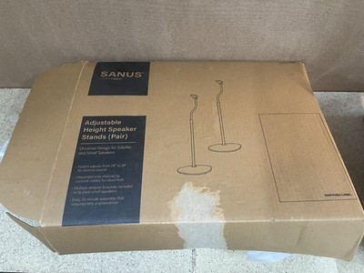 SANUS Adjustable Height Speaker Stands Pair HTBS 28''-38'' Universal Wire Channel