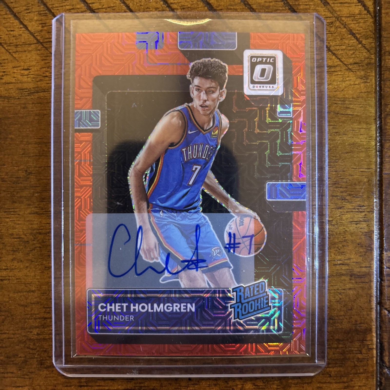 Chet Holmgren 2022-23 Panini Donruss Optic RC Red Rated Rookie Auto #208 Thunder