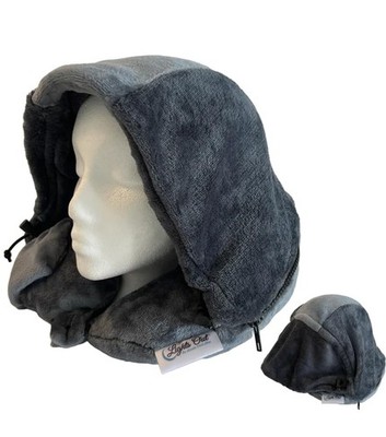Lights Out Hooded Travel Pillow - Memory Foam Neck with Germ Shield Hood for ...